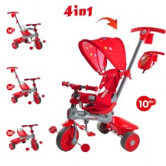 Baby Trike - Tricicleta Baby Trike 4 in 1 Giraffe Red